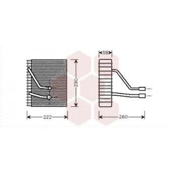 Évaporateur climatisation VAN WEZEL 1800V330