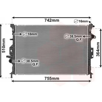 Radiateur, refroidissement du moteur VAN WEZEL 18012709