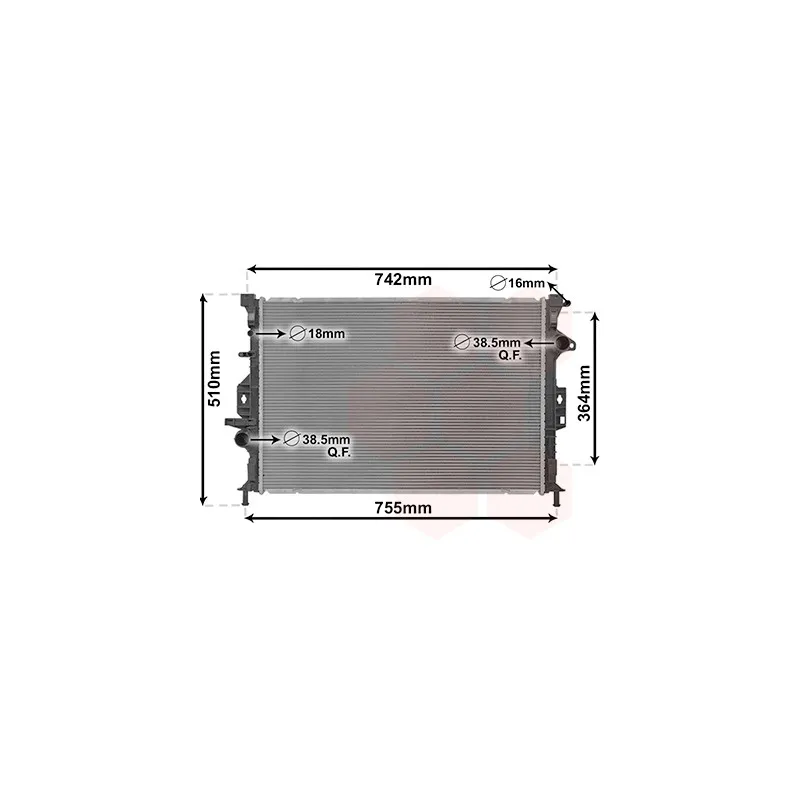 Radiateur, refroidissement du moteur VAN WEZEL 18012709