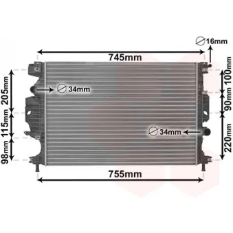 Radiateur, refroidissement du moteur VAN WEZEL 18012713