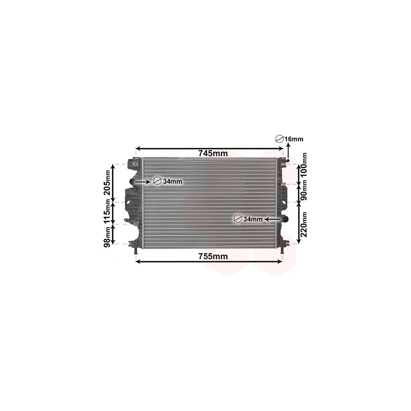 Radiateur, refroidissement du moteur VAN WEZEL 18012713