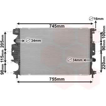 Radiateur, refroidissement du moteur VAN WEZEL 18012714