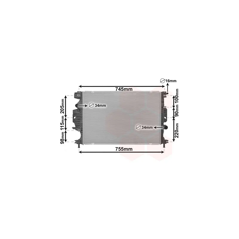 Radiateur, refroidissement du moteur VAN WEZEL 18012714