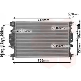 Radiateur, refroidissement du moteur VAN WEZEL 18012716
