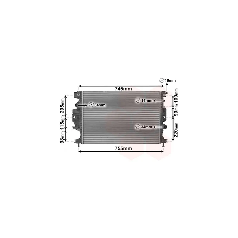Radiateur, refroidissement du moteur VAN WEZEL 18012716