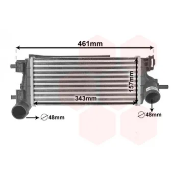 Intercooler, échangeur VAN WEZEL 18014703