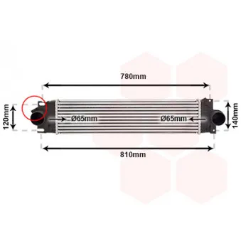 Intercooler, échangeur VAN WEZEL 18014711