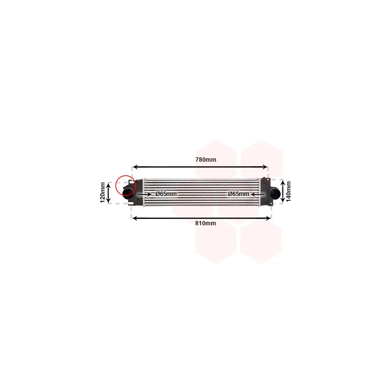 Intercooler, échangeur VAN WEZEL 18014711
