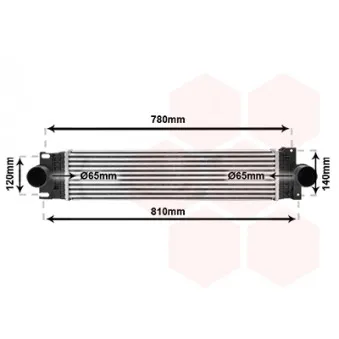 Intercooler, échangeur VAN WEZEL 18014713
