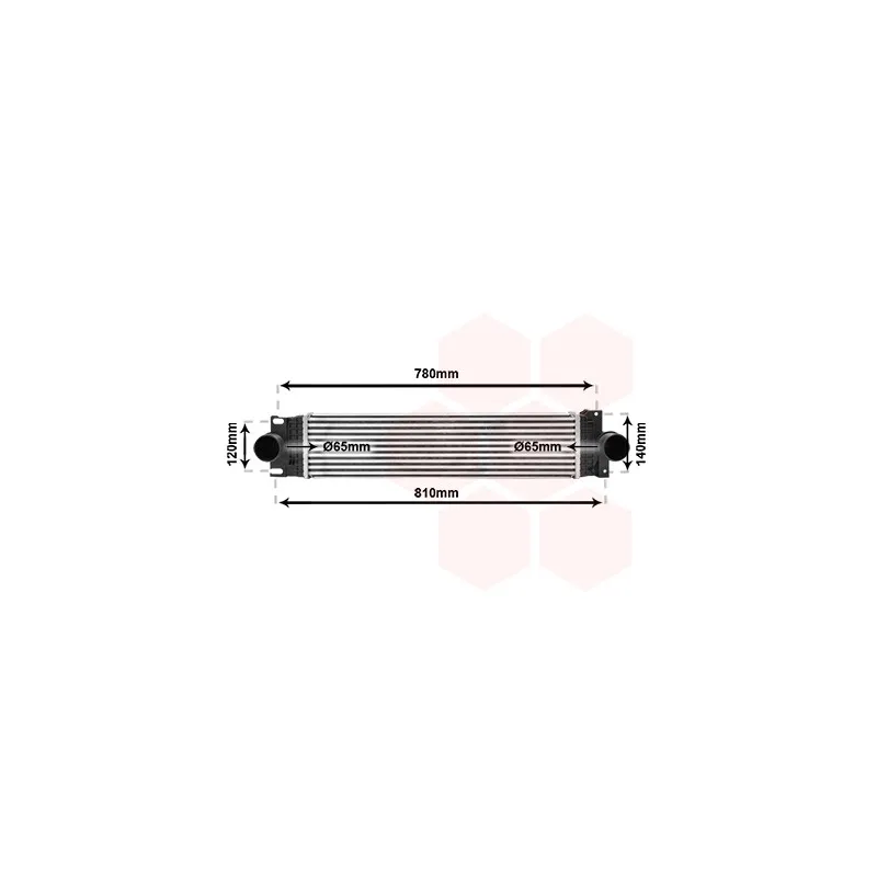 Intercooler, échangeur VAN WEZEL 18014713