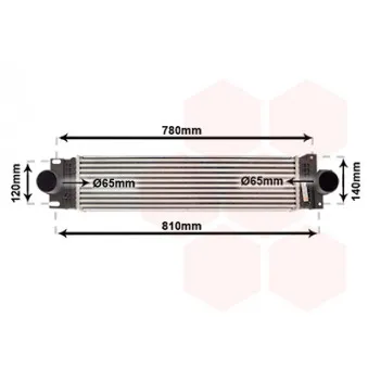 Intercooler, échangeur VAN WEZEL 18014714