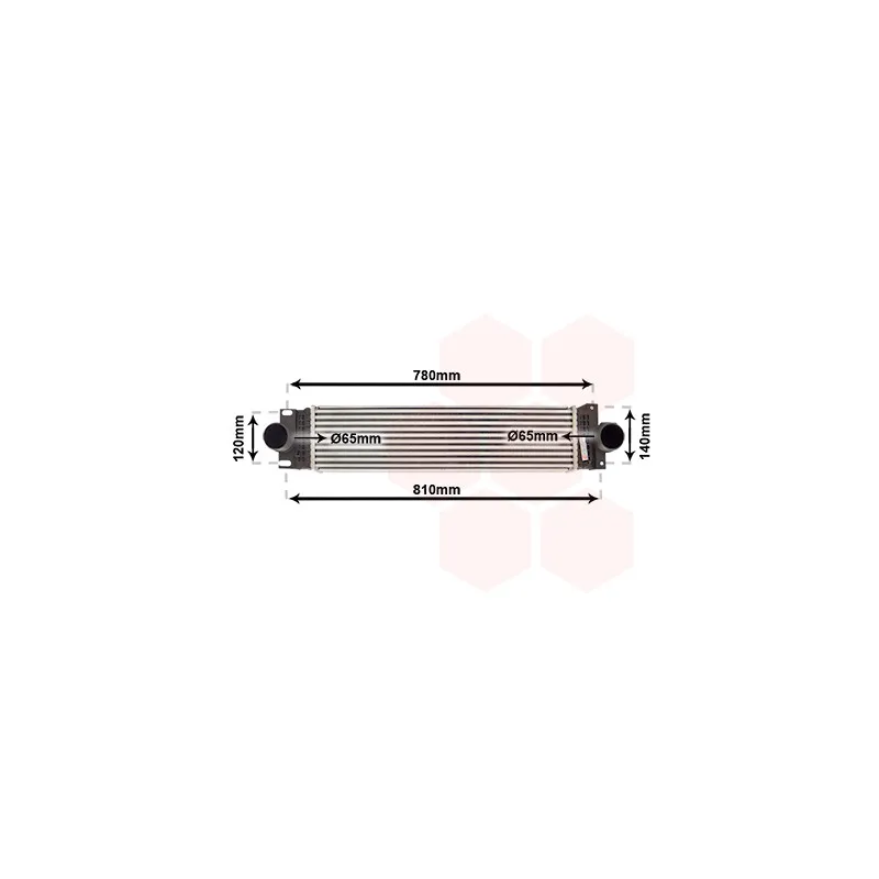 Intercooler, échangeur VAN WEZEL 18014714