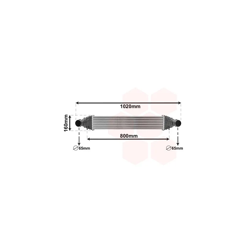 Intercooler, échangeur VAN WEZEL 18014725