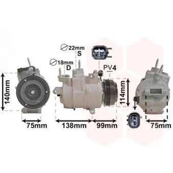 Compresseur, climatisation VAN WEZEL 1801K704