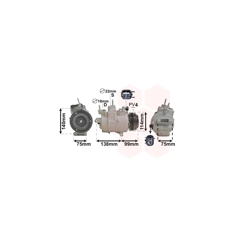 Compresseur, climatisation VAN WEZEL 1801K704