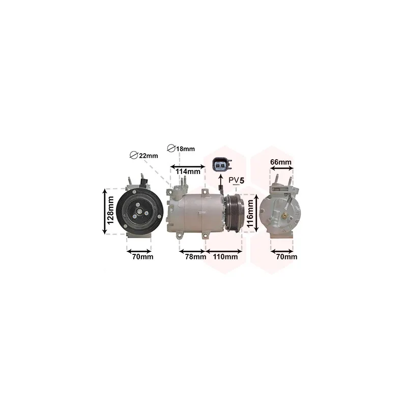 Compresseur, climatisation VAN WEZEL 1801K711