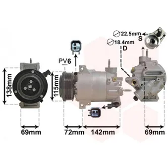 Compresseur, climatisation VAN WEZEL 1801K727