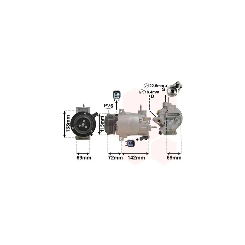 Compresseur, climatisation VAN WEZEL 1801K727