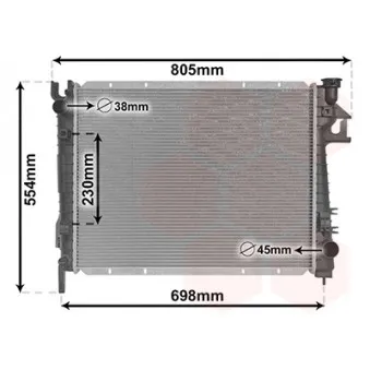 Radiateur, refroidissement du moteur VAN WEZEL 20012703