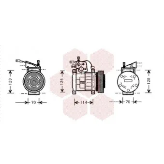 Compresseur, climatisation VAN WEZEL 2100K034