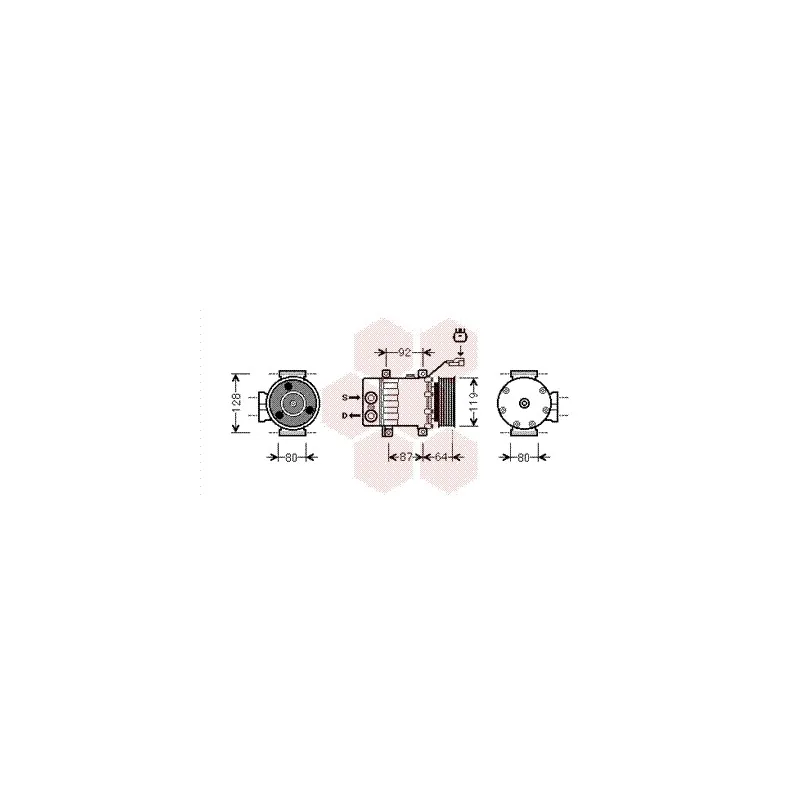 Compresseur, climatisation VAN WEZEL 2100K047