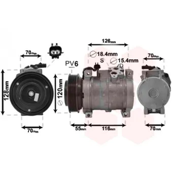 Compresseur, climatisation VAN WEZEL 2100K068