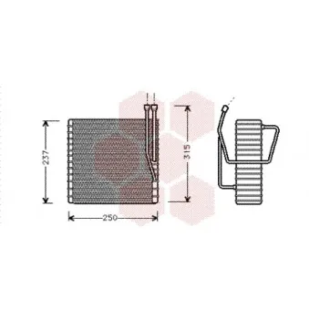 Évaporateur climatisation VAN WEZEL 2100V009