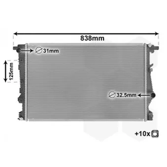 Radiateur, refroidissement du moteur VAN WEZEL 21012700