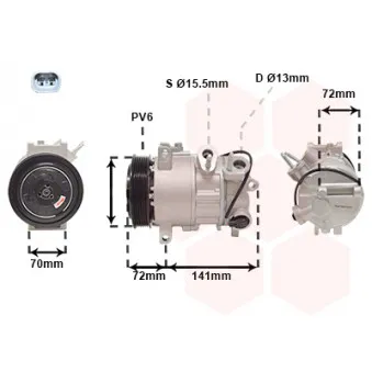 Compresseur, climatisation VAN WEZEL 2101K001
