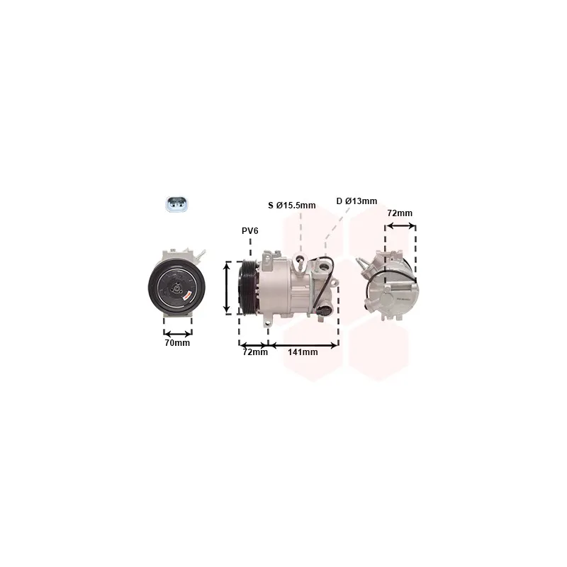 Compresseur, climatisation VAN WEZEL 2101K001