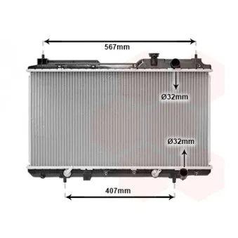 Radiateur, refroidissement du moteur VAN WEZEL 25002104