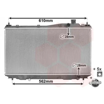 Radiateur, refroidissement du moteur VAN WEZEL 25002113