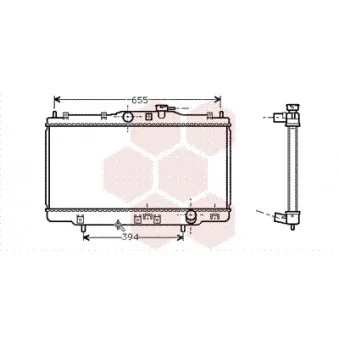 Radiateur, refroidissement du moteur VAN WEZEL 25002118