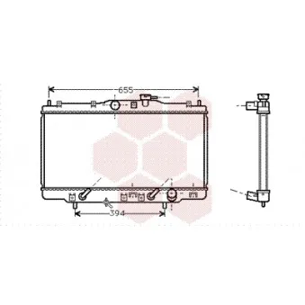 Radiateur, refroidissement du moteur VAN WEZEL 25002119