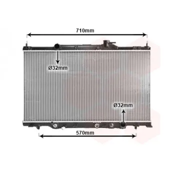 Radiateur, refroidissement du moteur VAN WEZEL 25002163