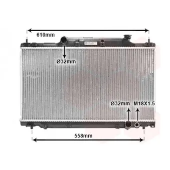 Radiateur, refroidissement du moteur VAN WEZEL 25002164
