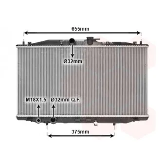 Radiateur, refroidissement du moteur VAN WEZEL 25002170