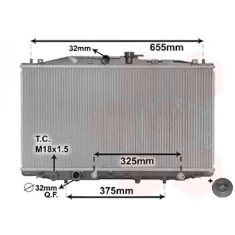 Radiateur, refroidissement du moteur VAN WEZEL 25002177