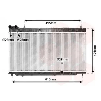 Radiateur, refroidissement du moteur VAN WEZEL 25002206