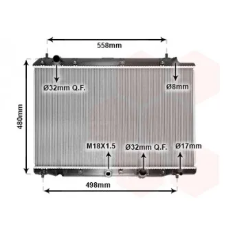 Radiateur, refroidissement du moteur VAN WEZEL 25002215