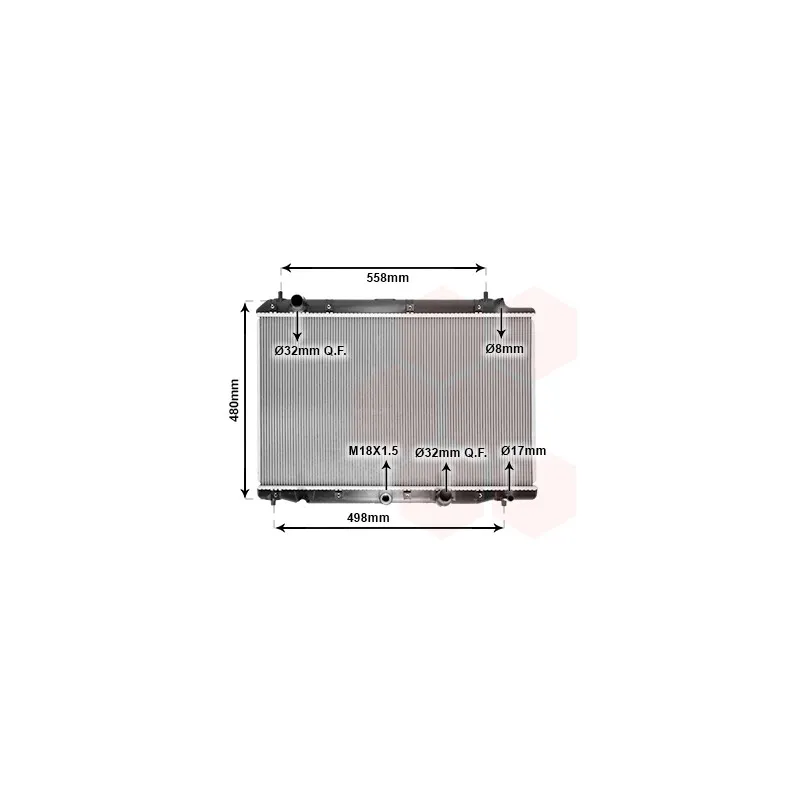 Radiateur, refroidissement du moteur VAN WEZEL 25002215
