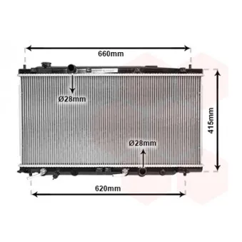 Radiateur, refroidissement du moteur VAN WEZEL 25002253