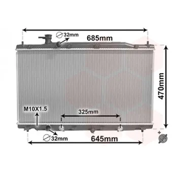 Radiateur, refroidissement du moteur VAN WEZEL 25002269