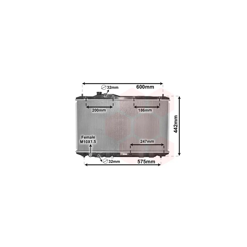 Radiateur, refroidissement du moteur VAN WEZEL 25002296