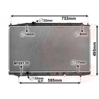Radiateur, refroidissement du moteur VAN WEZEL 25002300