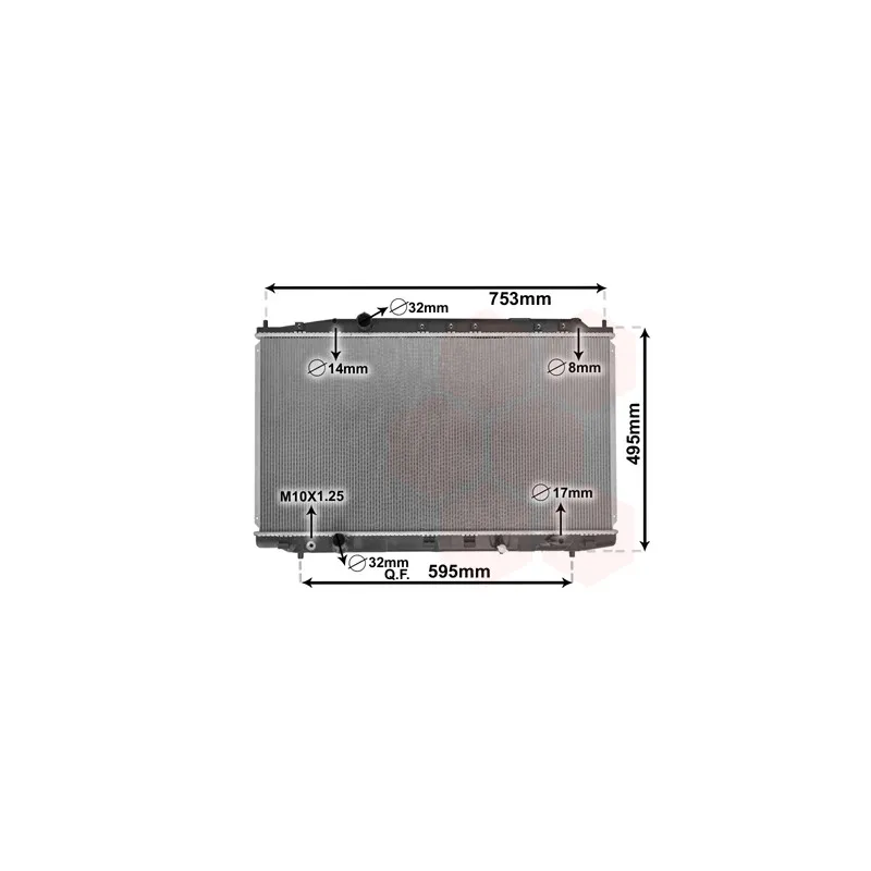 Radiateur, refroidissement du moteur VAN WEZEL 25002300
