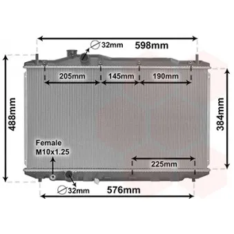 Radiateur, refroidissement du moteur VAN WEZEL 25002306