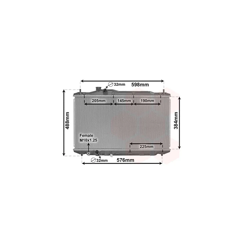 Radiateur, refroidissement du moteur VAN WEZEL 25002306