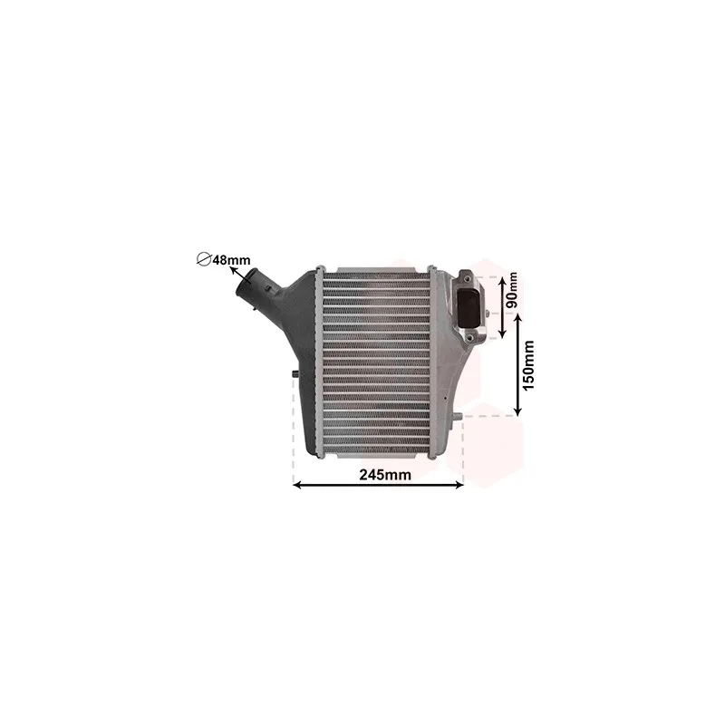 Intercooler, échangeur VAN WEZEL 25004286