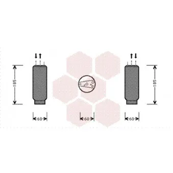 Filtre déshydratant, climatisation VAN WEZEL 2500D101